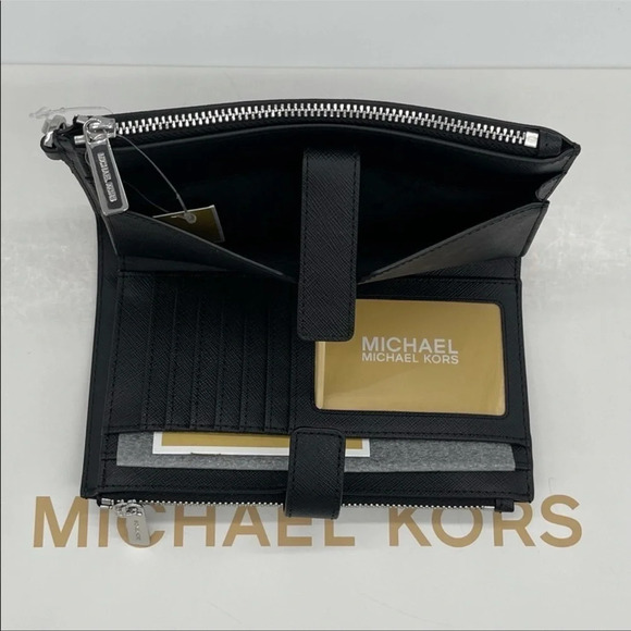Michael Kors Large Double Zip Wallet Wristlet Black - Picture 8 of 11
